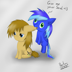 Size: 2400x2400 | Tagged: safe, artist:partes, oc, oc only, oc:darky, duo, high res