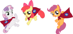 Size: 6000x2822 | Tagged: safe, artist:incognito-i, apple bloom, scootaloo, sweetie belle, g4, one bad apple, cutie mark crusaders, simple background, transparent background, vector