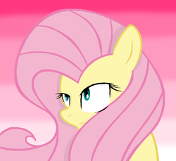 Size: 807x739 | Tagged: safe, artist:ponycakesofsweetness, fluttershy, g4, eyes, female, pink, serious, solo, stare, yellow