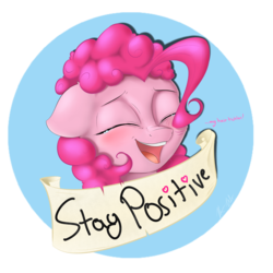 Size: 2400x2400 | Tagged: safe, artist:captainpudgemuffin, pinkie pie, g4, female, high res, old banner, positive ponies, solo, tickling