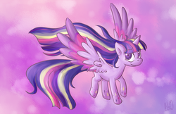 Size: 1000x646 | Tagged: safe, artist:eastern-katt, twilight sparkle, alicorn, pony, g4, female, mare, rainbow power, solo, twilight sparkle (alicorn)
