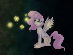 Size: 1578x1190 | Tagged: safe, artist:derpsonhooves, princess celestia, g4, female, flower, magic, pink-mane celestia, solo, younger