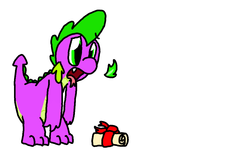 Size: 854x512 | Tagged: safe, artist:ask-labstarters, spike, g4, dragon mail, fire, green fire, male, scroll, solo, spike-daily