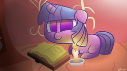 Size: 1920x1080 | Tagged: safe, artist:captain64, twilight sparkle, g4, book, female, solo