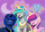 Size: 1024x742 | Tagged: safe, artist:digitalcyn, princess cadance, princess celestia, princess luna, g4, my little pony: friendship is magic, twilight's kingdom, eyes closed, open mouth, singing, you'll play your part