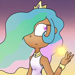 Size: 1024x1024 | Tagged: safe, artist:candythehedgebatcat9, princess celestia, human, g4, female, humanized, solo, tan