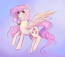 Size: 800x699 | Tagged: dead source, safe, artist:phallerate, fluttershy, g4, female, flower, flower in mouth, mouth hold, solo