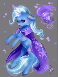 Size: 1500x2000 | Tagged: safe, artist:saoiirse, trixie, pony, unicorn, g4, female, hat, magic, smirk, solo, trixie's cape, trixie's hat