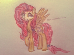 Size: 2528x1896 | Tagged: safe, artist:gpgo-sparkling-panda, fluttershy, pegasus, pony, g4, female, photo, solo, traditional art