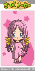 Size: 250x500 | Tagged: safe, artist:turbotowns, fluttershy, human, g4, chibimaker, female, humanized, solo, winged humanization