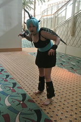 Size: 2592x3872 | Tagged: safe, queen chrysalis, human, g4, barefoot, cosplay, feet, high res, irl, irl human, photo, solo