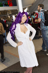 Size: 1365x2048 | Tagged: safe, artist:dtjaaaam, rarity, human, g4, 2014, cleavage, clothes, convention, cosplay, dress, female, irl, irl human, pax east, photo, solo
