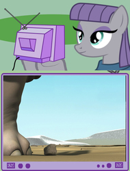 Size: 564x742 | Tagged: safe, maud pie, earth pony, pony, g4, exploitable meme, ice age, meme, rock, that pony sure does love rocks, tv meme