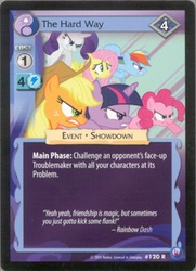 Size: 347x479 | Tagged: safe, enterplay, applejack, fluttershy, pinkie pie, rainbow dash, rarity, twilight sparkle, canterlot nights, g4, my little pony collectible card game, ccg, mane six