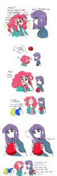 Size: 640x1976 | Tagged: safe, artist:cosmicbirds, boulder (g4), maud pie, pinkie pie, human, g4, ball, comic, humanized