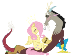 Size: 780x606 | Tagged: safe, artist:skeletal-chariot-studios, discord, fluttershy, g4, female, male, ship:discoshy, shipping, straight
