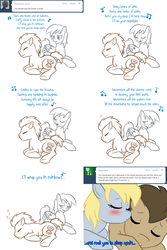 Size: 1500x2250 | Tagged: safe, artist:jitterbugjive, derpy hooves, doctor whooves, time turner, pegasus, pony, lovestruck derpy, g4, ask, female, lullaby, male, mare, ship:doctorderpy, shipping, straight, tumblr