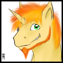 Size: 448x448 | Tagged: safe, artist:tranquilmaelstrom, oc, oc only, pony, unicorn, beard, facial hair, male, solo, stallion