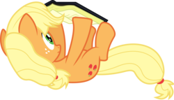 Size: 10514x6000 | Tagged: safe, artist:dasprid, applejack, earth pony, pony, g4, .svg available, absurd resolution, book, cute, female, jackabetes, on back, reading, silly, silly pony, simple background, solo, transparent background, vector