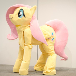 Size: 611x615 | Tagged: safe, artist:lasiral, fluttershy, pegasus, pony, g4, 2013, convention, cosplay, irl, ottawa comiccon, ponysuit, quadsuit, solo