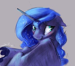 Size: 1280x1134 | Tagged: safe, artist:silfoe, princess luna, lunadoodle, g4, blushing, cute, female, lunabetes, solo