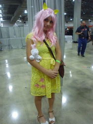 Size: 2448x3264 | Tagged: safe, artist:brisi123, fluttershy, human, g4, 2013, animate! miami, convention, cosplay, high res, irl, irl human, photo, plushie, solo