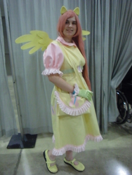 Size: 2448x3264 | Tagged: safe, artist:nemaria, fluttershy, human, g4, animate! miami, clothes, cosplay, gloves, high res, irl, irl human, photo, solo
