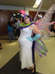 Size: 2448x3264 | Tagged: safe, artist:flowerbite, rarity, human, g4, 2013, animate! miami, convention, cosplay, glasses, glimmer wings, high res, irl, irl human, photo