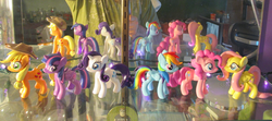 Size: 1152x511 | Tagged: safe, artist:earthenpony, applejack, fluttershy, pinkie pie, rainbow dash, rarity, twilight sparkle, alicorn, pony, g4, craft, female, irl, mane six, mare, sculpture, twilight sparkle (alicorn)