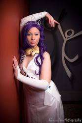 Size: 640x960 | Tagged: safe, artist:zeldatetrasheik, rarity, human, g4, 2012, against wall, arm warmers, convention, cosplay, irl, irl human, photo, solo, tiara, youmacon