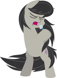 Size: 1565x2139 | Tagged: safe, artist:zacatron94, octavia melody, earth pony, pony, g4, bipedal, eyes closed, female, hoof hold, microphone, open mouth, simple background, singing, solo, transparent background, vector