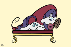 Size: 3000x2000 | Tagged: safe, artist:doggonepony, rarity, g4, bedroom eyes, couch, fainting couch, female, floppy ears, high res, looking at you, prone, smiling, solo