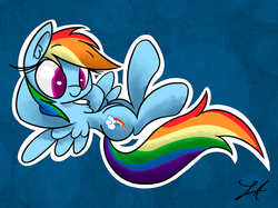Size: 1000x749 | Tagged: safe, artist:lux121, rainbow dash, g4, female, flying, relaxing, smiling, solo, spread wings, upside down
