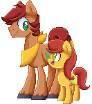 Size: 133x150 | Tagged: safe, artist:looji, oc, oc only, oc:bartlett, earth pony, pony, animated, duo, duo male and female, female, male, pixel art, simple background, stallion, transparent background, unshorn fetlocks