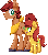 Size: 133x150 | Tagged: safe, artist:looji, oc, oc only, oc:bartlett, earth pony, pony, animated, duo, duo male and female, female, male, pixel art, simple background, stallion, transparent background, unshorn fetlocks
