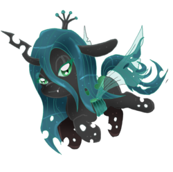 Size: 1320x1312 | Tagged: safe, artist:kristyd, queen chrysalis, changeling, changeling queen, g4, crown, female, jewelry, regalia, solo