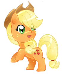 Size: 1005x1171 | Tagged: safe, artist:kristyd, applejack, g4, female, looking back, rearing, simple background, solo, transparent background