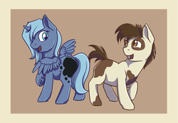Size: 909x630 | Tagged: safe, artist:28gooddays, pipsqueak, princess luna, alicorn, pony, g4, age regression, colt, female, filly, foal, frame, male, ship:lunapip, shipping, straight, woona