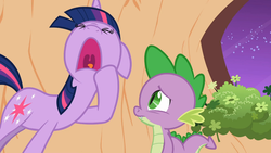 Size: 1365x768 | Tagged: safe, screencap, spike, twilight sparkle, g4, it's about time