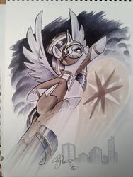 Size: 852x1136 | Tagged: safe, artist:andy price, twilight sparkle, alicorn, pony, g4, female, goggles, mare, masked matter-horn costume, solo, traditional art, twilight sparkle (alicorn)