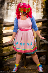 Size: 1365x2048 | Tagged: safe, artist:bewitchedraven, pinkie pie, human, g4, 2013, convention, cosplay, groucho mask, irl, irl human, momocon, photo, solo
