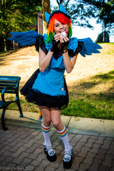 Size: 1365x2048 | Tagged: safe, artist:destinycosplay, rainbow dash, human, g4, cosplay, irl, irl human, photo, solo