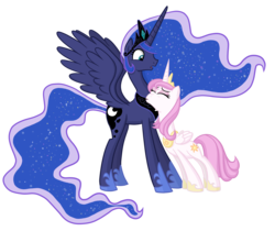 Size: 3600x3024 | Tagged: safe, artist:thecheeseburger, princess celestia, princess luna, alicorn, pony, friendship is magic, g4, season 1, alternate timeline, alternate universe, crying, duo, eyes closed, eyeshadow, high res, horn, nuzzling, open mouth, palette swap, pink-mane celestia, role reversal, royal sisters, siblings, simple background, sisters, spread wings, surprised, tears of joy, teary eyes, transparent background, vector, wide eyes, wings