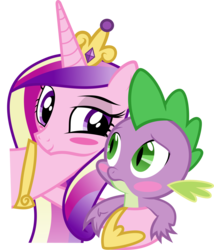 Size: 6000x6996 | Tagged: safe, artist:sir-teutonic-knight, princess cadance, spike, alicorn, dragon, pony, g4, absurd resolution, age difference, blushing, pseudoincest, semi-incest, ship:spikedance, shipping, spikelove