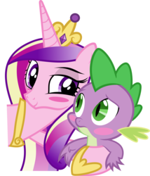 Size: 6000x6996 | Tagged: safe, artist:sir-teutonic-knight, princess cadance, spike, alicorn, dragon, pony, g4, absurd resolution, age difference, blushing, pseudoincest, semi-incest, ship:spikedance, shipping