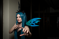 Size: 2000x1333 | Tagged: safe, artist:squibbers, queen chrysalis, human, g4, 2013, convention, cosplay, irl, irl human, momocon, photo, solo