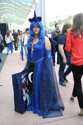 Size: 640x960 | Tagged: safe, artist:martin-ortega, princess luna, human, g4, 2012, clothes, convention, cosplay, dress, glasses, irl, irl human, photo, san diego comic con, solo