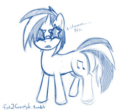 Size: 945x863 | Tagged: safe, artist:btbunny, dj pon-3, vinyl scratch, g4, female, glasses, monochrome, solo, star glasses