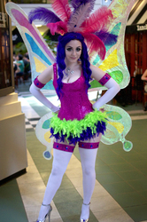 Size: 1275x1920 | Tagged: safe, artist:srsrazzmatazz, rarity, human, g4, sonic rainboom (episode), 2012, a-kon, clothes, convention, cosplay, evening gloves, glimmer wings, high heels, irl, irl human, photo, solo