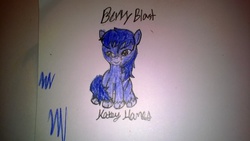 Size: 3552x2000 | Tagged: safe, artist:katey hanes, oc, oc only, oc:berry blast, blue hair, blue skin, high res, solo